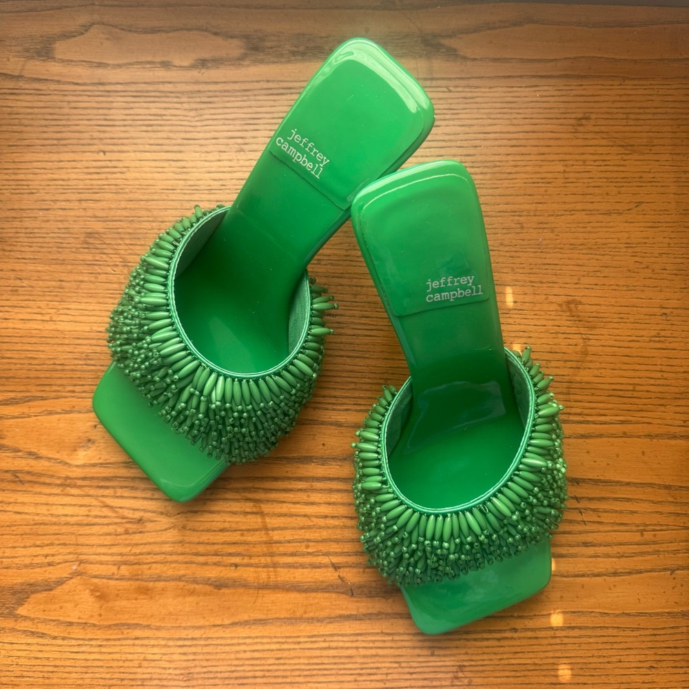 Jeffrey Campbell | Green Beaded Heels